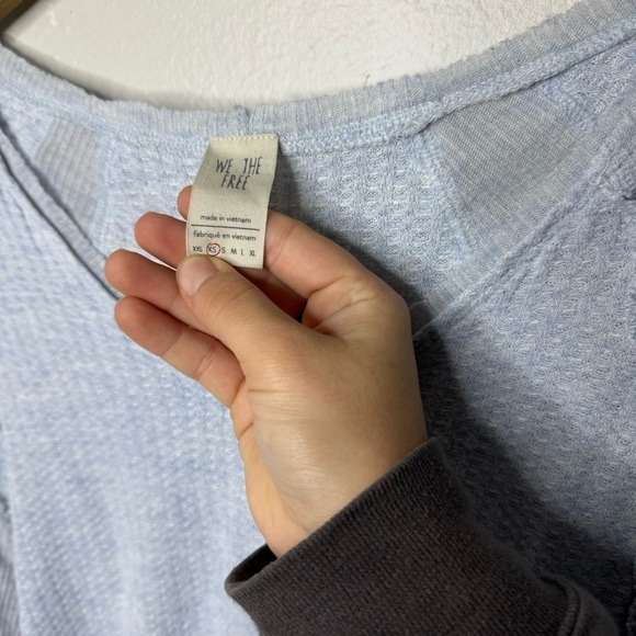 Free People We the Free Catalina Long Sleeve Top in Baby Blue - Picture 4 of 7
